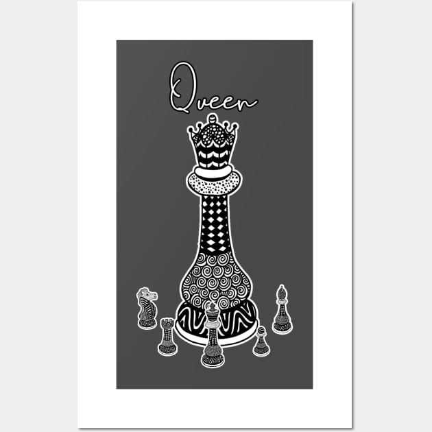 Chess Player Queen Wall Art by letnothingstopyou